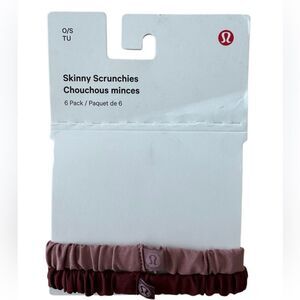 2 NWOT Lululemon Skinny Scrunchie: Red Dust and Rockwood